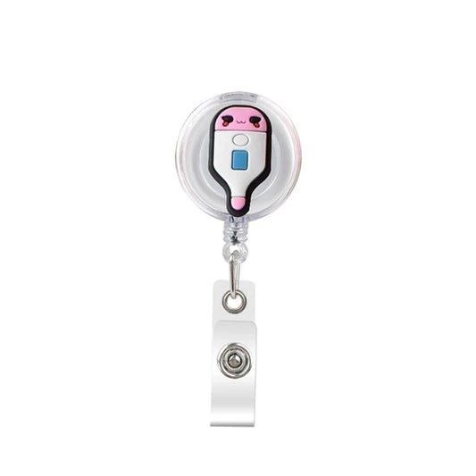 Retractable Badge Holder Clip – Thermometer Design (Doctor/Nurse/Healthcare Professional)