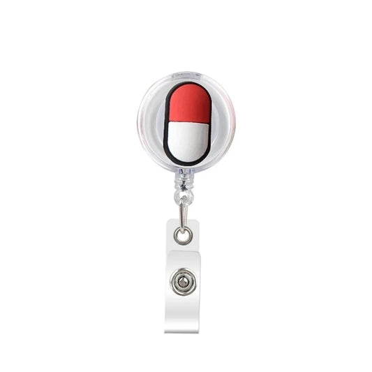 Retractable Badge Holder Clip – Pill Capsule Design (Doctor/Nurse/Pharmacist)