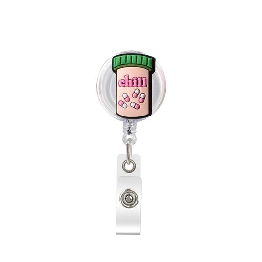 Retractable Badge Holder Clip – Pill Bottle Design (Doctor/Nurse/Pharmacist)