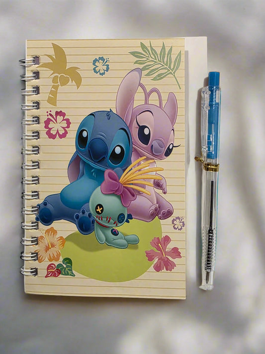 Cartoon "Blue" Spiral Notebook (4 x 5.5 Inches)